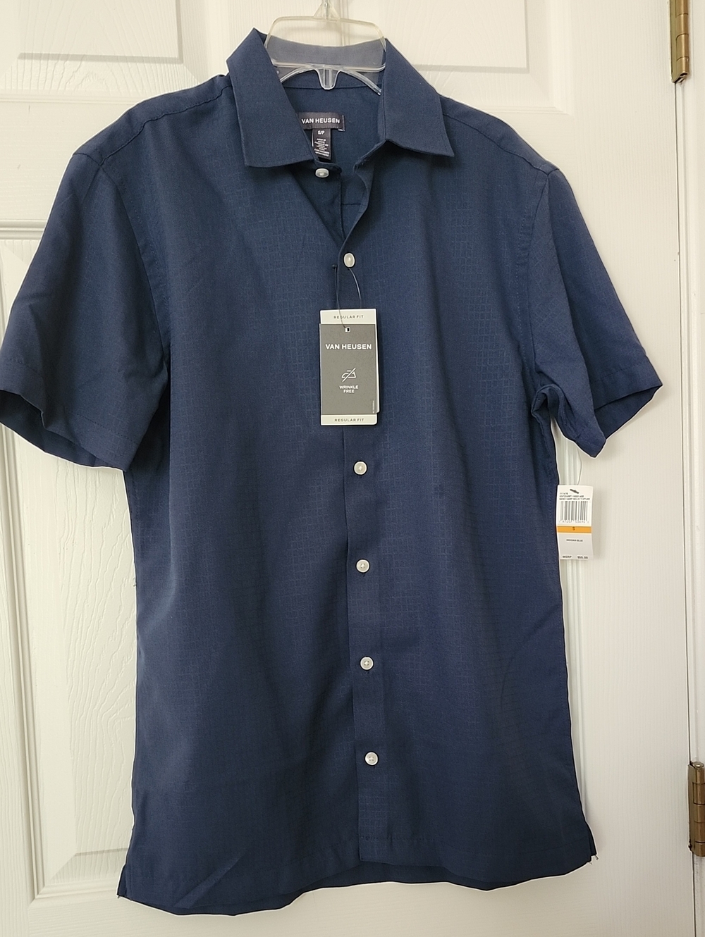 Van Heusen Navy Short Sleeve Button-Down Casual Shirt